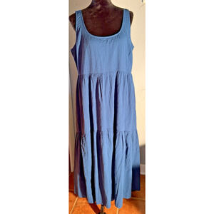 Jessica Simpson Maxi Smock Sleeveless Dress Blue Size 1X